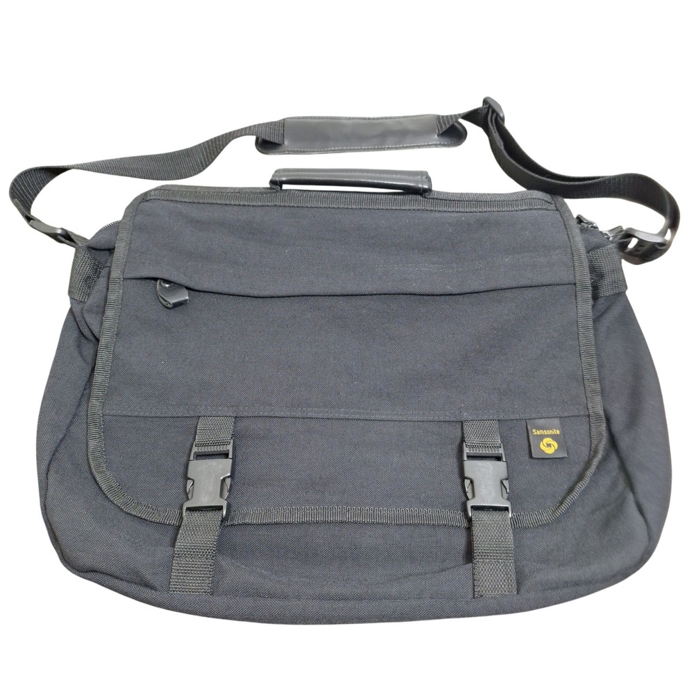 Samsonite Messenger Bag Unisex Large Black Vintage 1993 Performa Packs Canvas